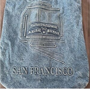 San Francisco Denim Jeans Tote Bag Embossed Retro